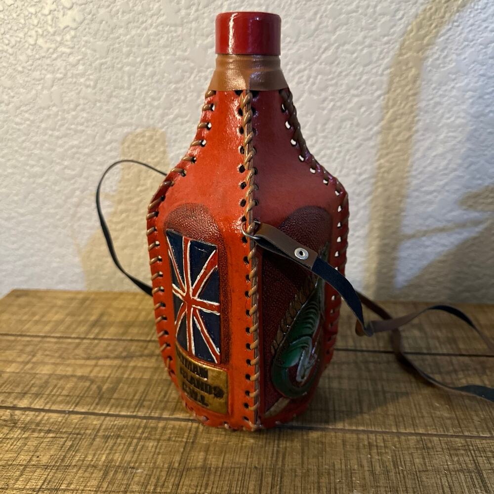 Leather Wrapped Cayman Islands Bottle